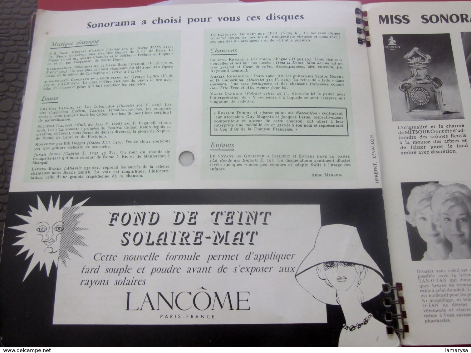 Magazine Sonorama N°23-Oct 1960 -Musique Disque Vinyle Format spécial-Bricitte Bardot-Gilbert Becaud-Airs du moisPubs