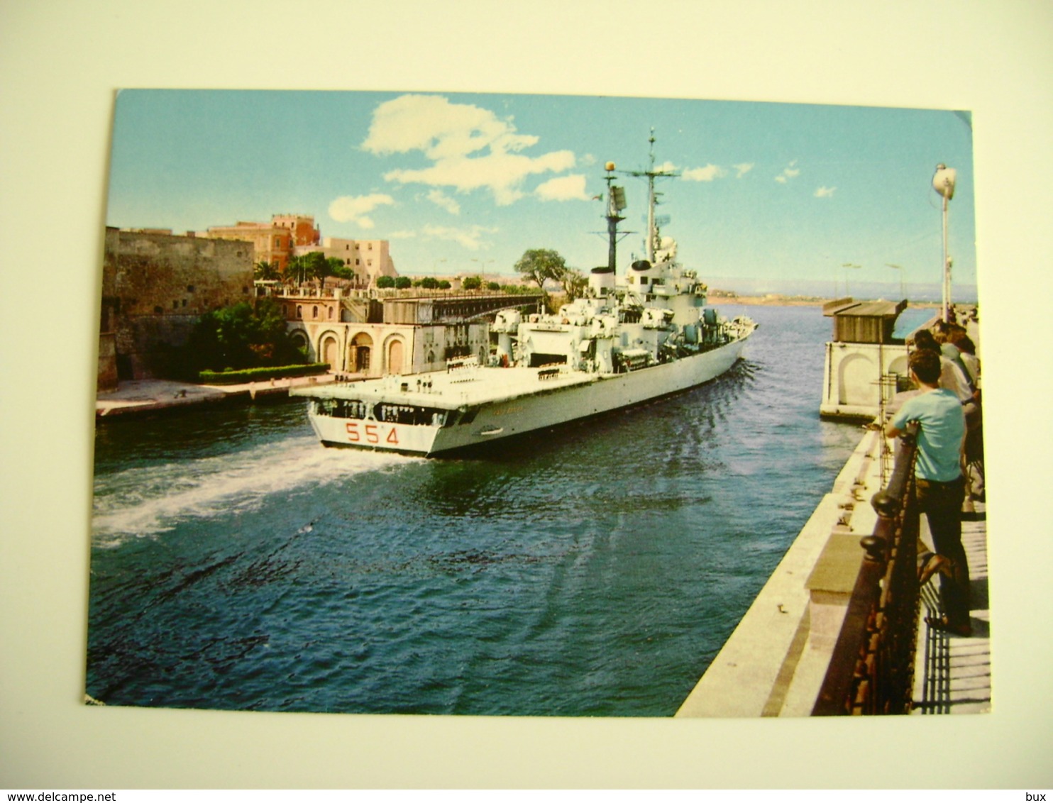 TARANTO   NAVE  DUILIO    SHIP   MARINA  MILITARE  WARSHIP  VIAGGIATA COME DA FOTO  BOLLO RIMOSSO - Guerra