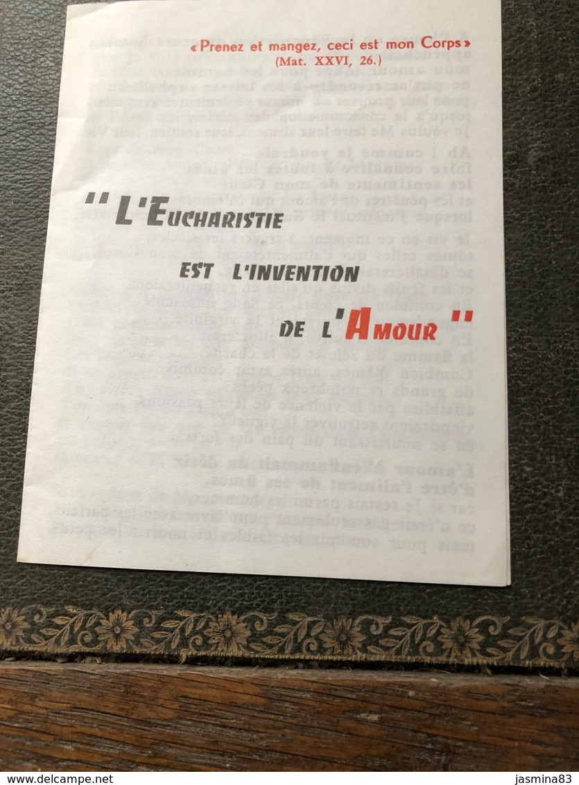 "L'Eucharistie Est L'invention De L'Amour" (plaquette De 10,5 Cm Sur 13,3 Cm) - Religion & Esotericism