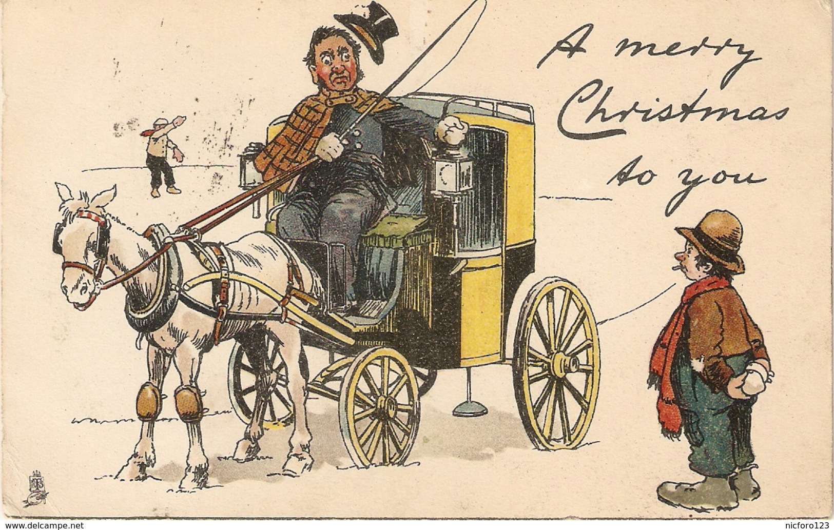 "T.E.Donnison. A Merry Christmas R To You" Tuck Humorous  Christmas  Series PC # 1795 - Tuck, Raphael