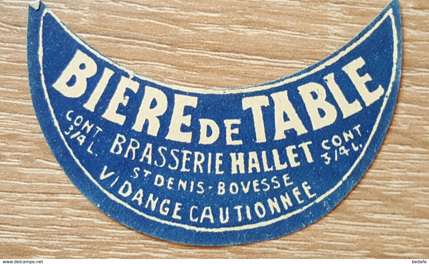 ETIQUETTE  BIERE DE TABLE BRASSERIE HALLET SAINT DENIS - BOVESSE (BLEU) - Bière