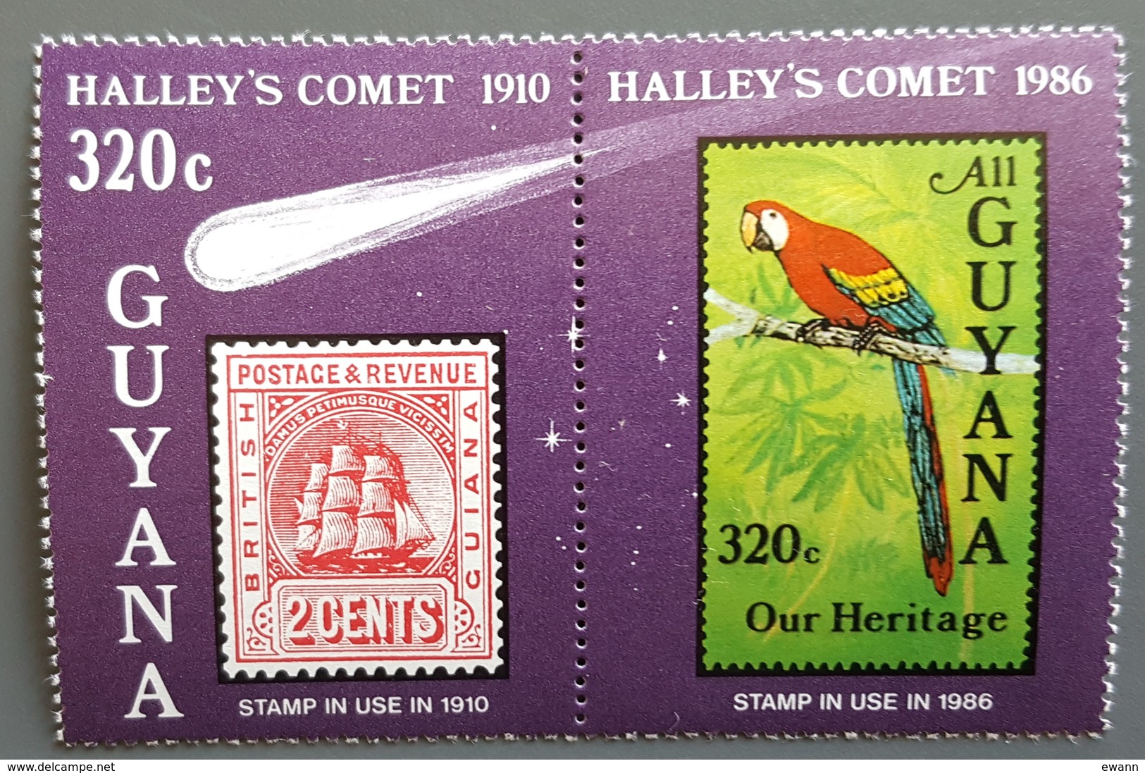 Guyana - YT N°1422, 1423 - Passage De La Comète De Halley / Espace - 1986 - Neufs - Guyane (1966-...)