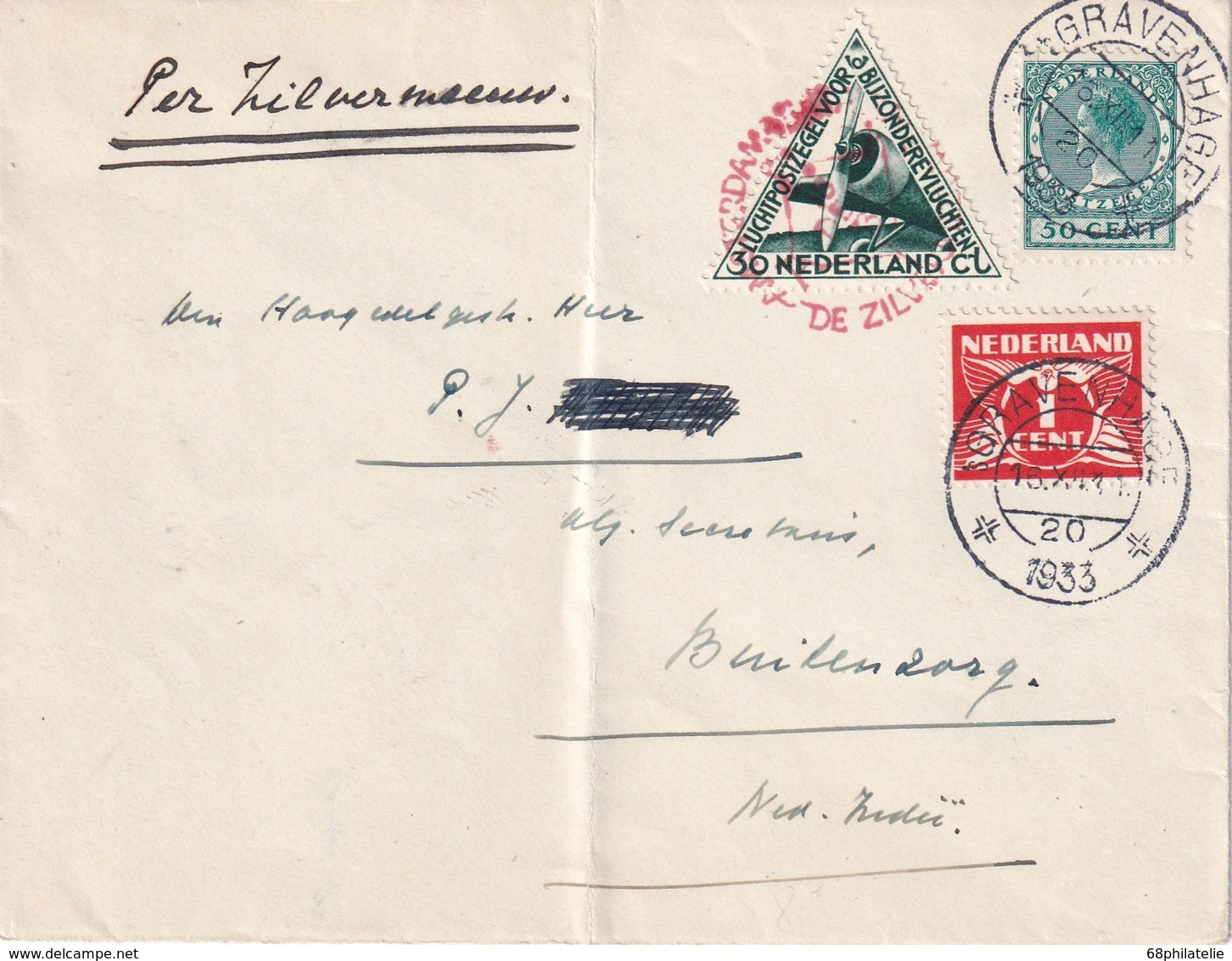 PAYS- BAS 1933 LETTRE DE GRAVENHAGE  VOL SPECIAL - Lettres & Documents