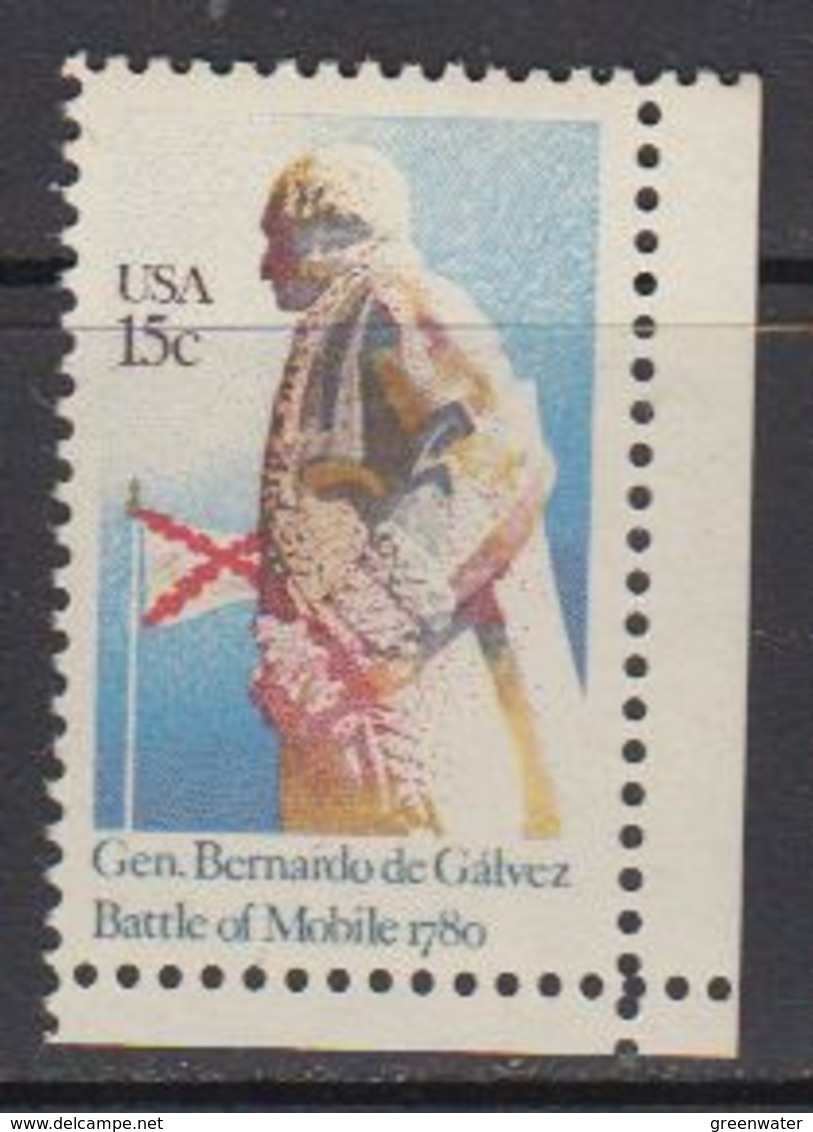 USA 1980 General Bernardo De Galvez / Battle Of Mobile 1v (corner) ** Mnh (41837E) - Ongebruikt