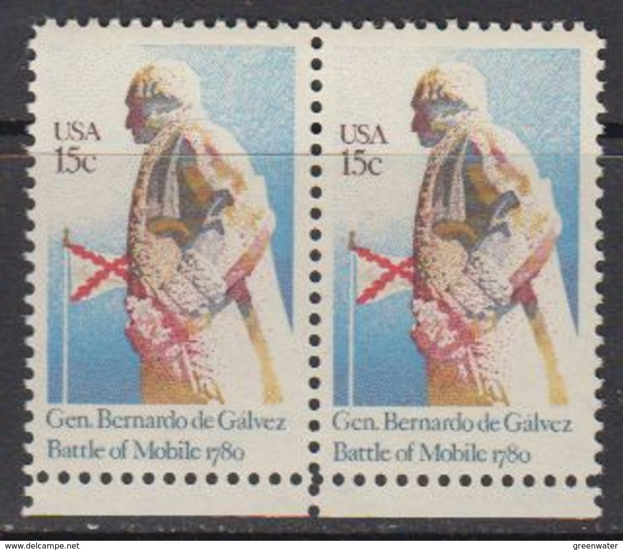 USA 1980 General Bernardo De Galvez / Battle Of Mobile 1v (pair) ** Mnh (41837G) - Ongebruikt