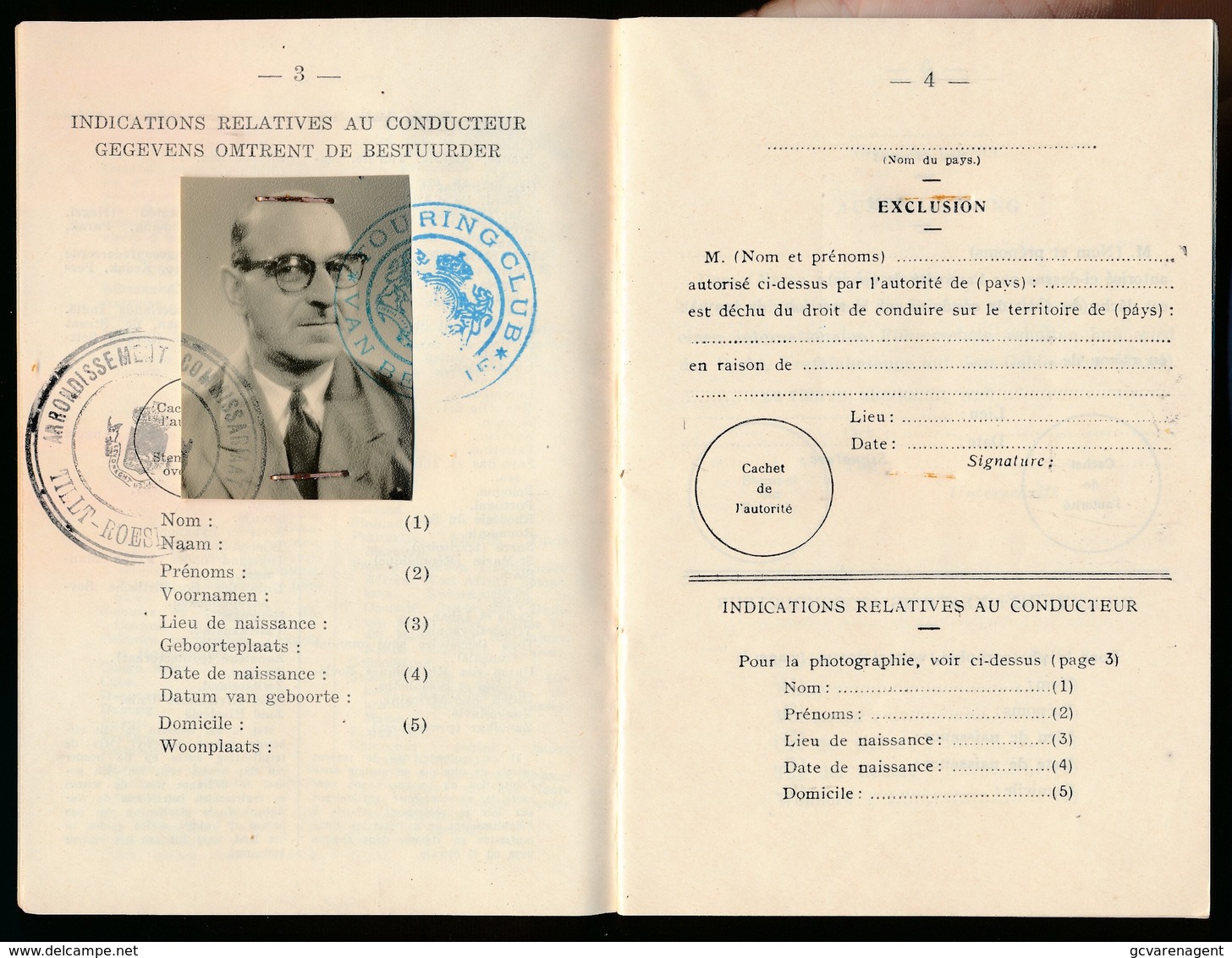 PERMIS INTERNATIONAL DE CONDUIRE ( BELGIQUE ) VOIR SCANS - Documents Historiques