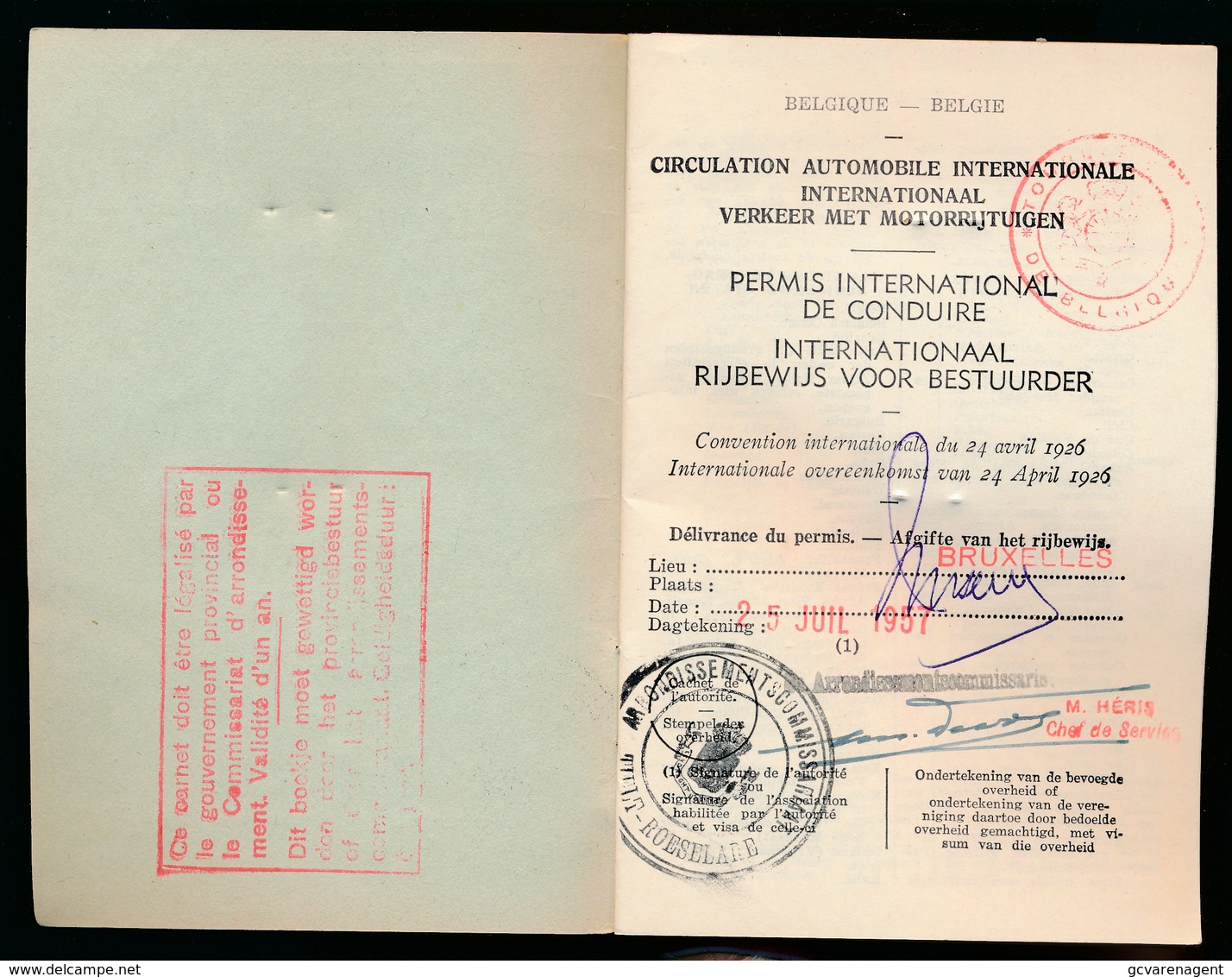 PERMIS INTERNATIONAL DE CONDUIRE ( BELGIQUE ) VOIR SCANS - Documents Historiques