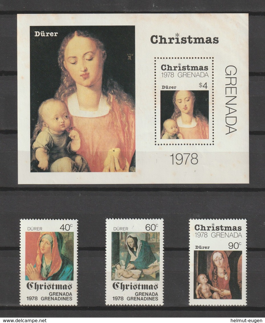 MiNr. 941 - 944 (Block 79) Grenada 1978, 20. Dez. Weihnachten: Gemälde. - Grenada (1974-...)