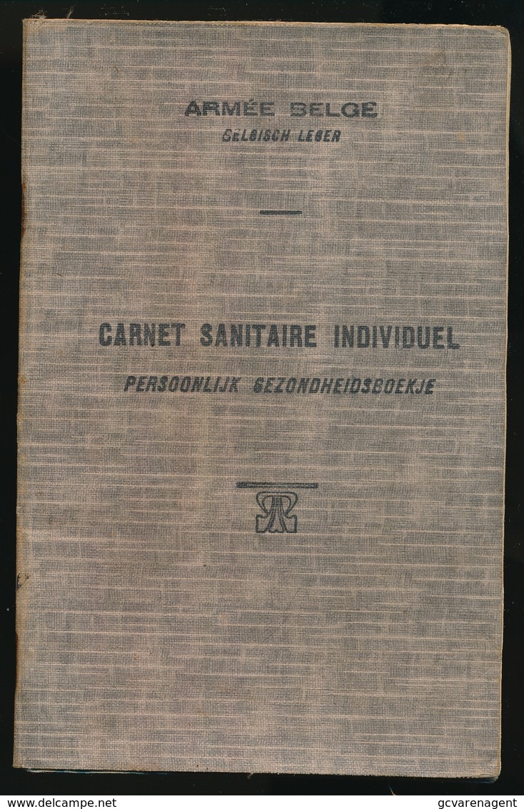 ARMEE BELGE - CARNET SANITAIRE INDIVIDUEL !!! 1 BLADZIJDEN MET STUK UIT BLAD    ZIE SCANS - Autres & Non Classés