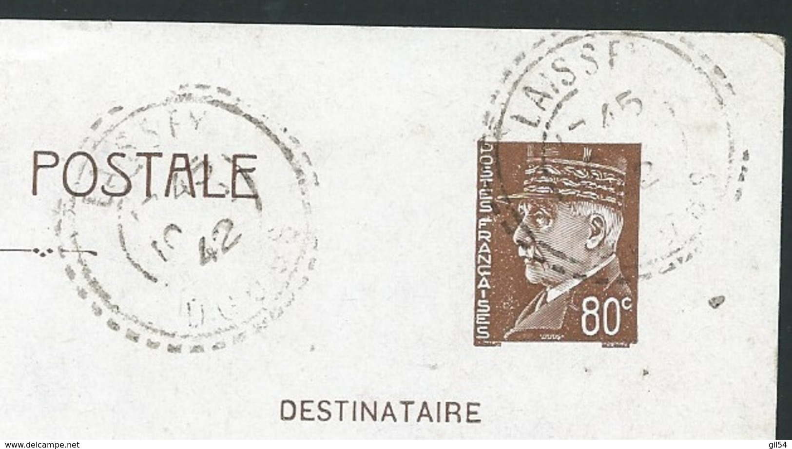 Entier Yvert 512 -cp2    Oblitéré Cad Bureau De Distribution De Laissey ( Doubs ) En Fevrier 1942  LX3006 - Guerre De 1939-45