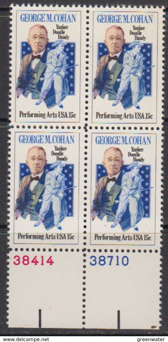 USA 1978 George M. Cohan 1v Bl Of 4 (+margin)  ** Mnh (41838D) - Ongebruikt