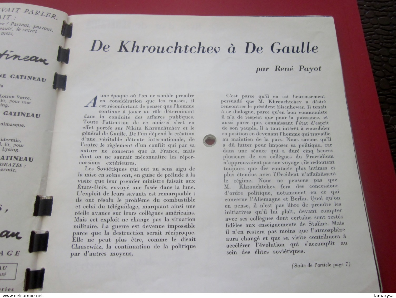 Magazine Sonorama N°12-Oct 1959-Musique Disque Vinyle Format spécial-Dany Saval-Algérie-De Gaulle-Kroutchev Pubs