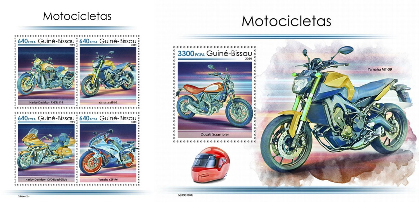 Z08 GB190107ab Guinea Bissau 2019 Motorcycles MNH ** Postfrisch Set - Guinea-Bissau