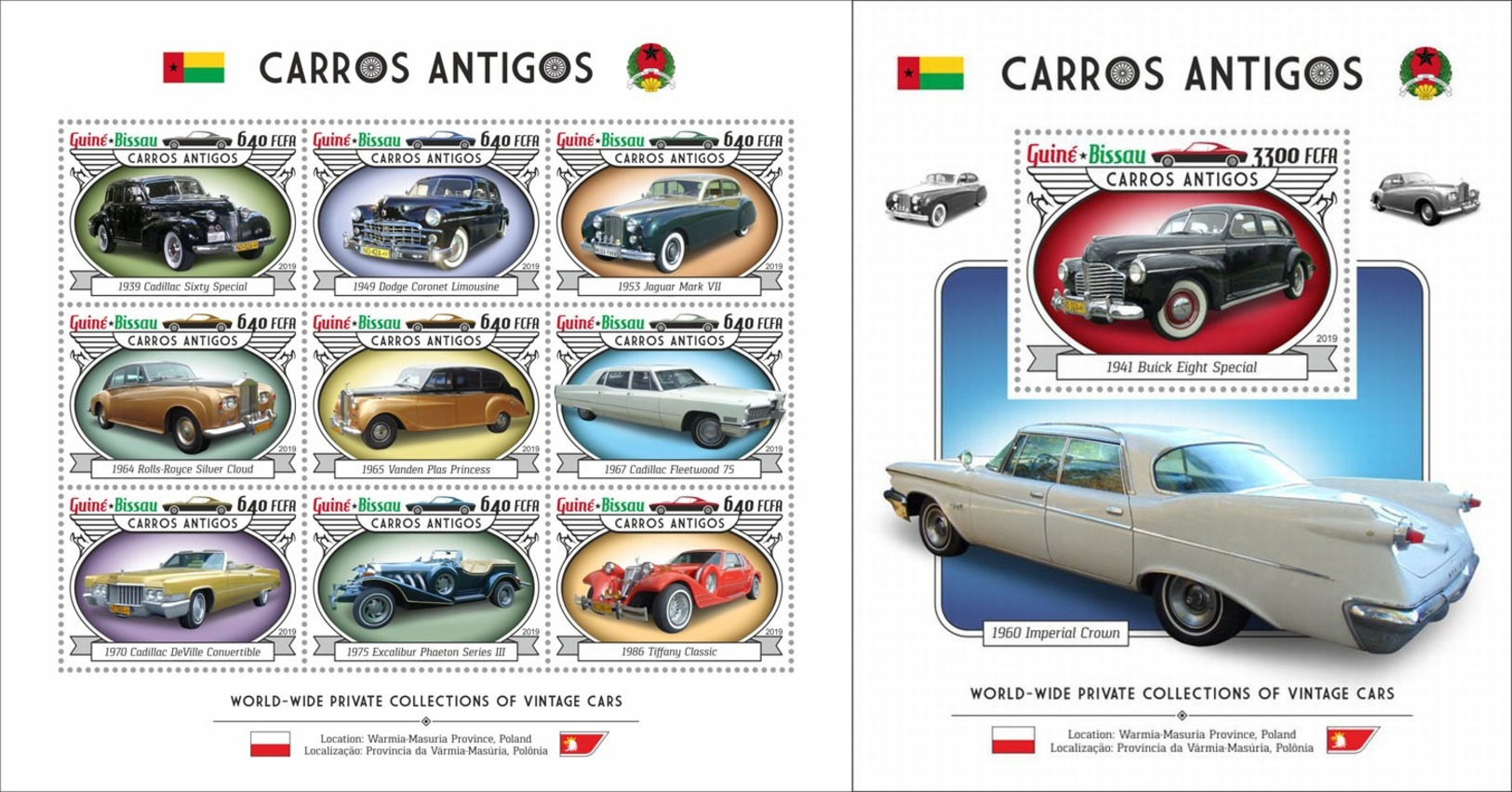 Z08 GB190110ab Guinea Bissau 2019 Vintage Cars MNH ** Postfrisch Set - Guinea-Bissau
