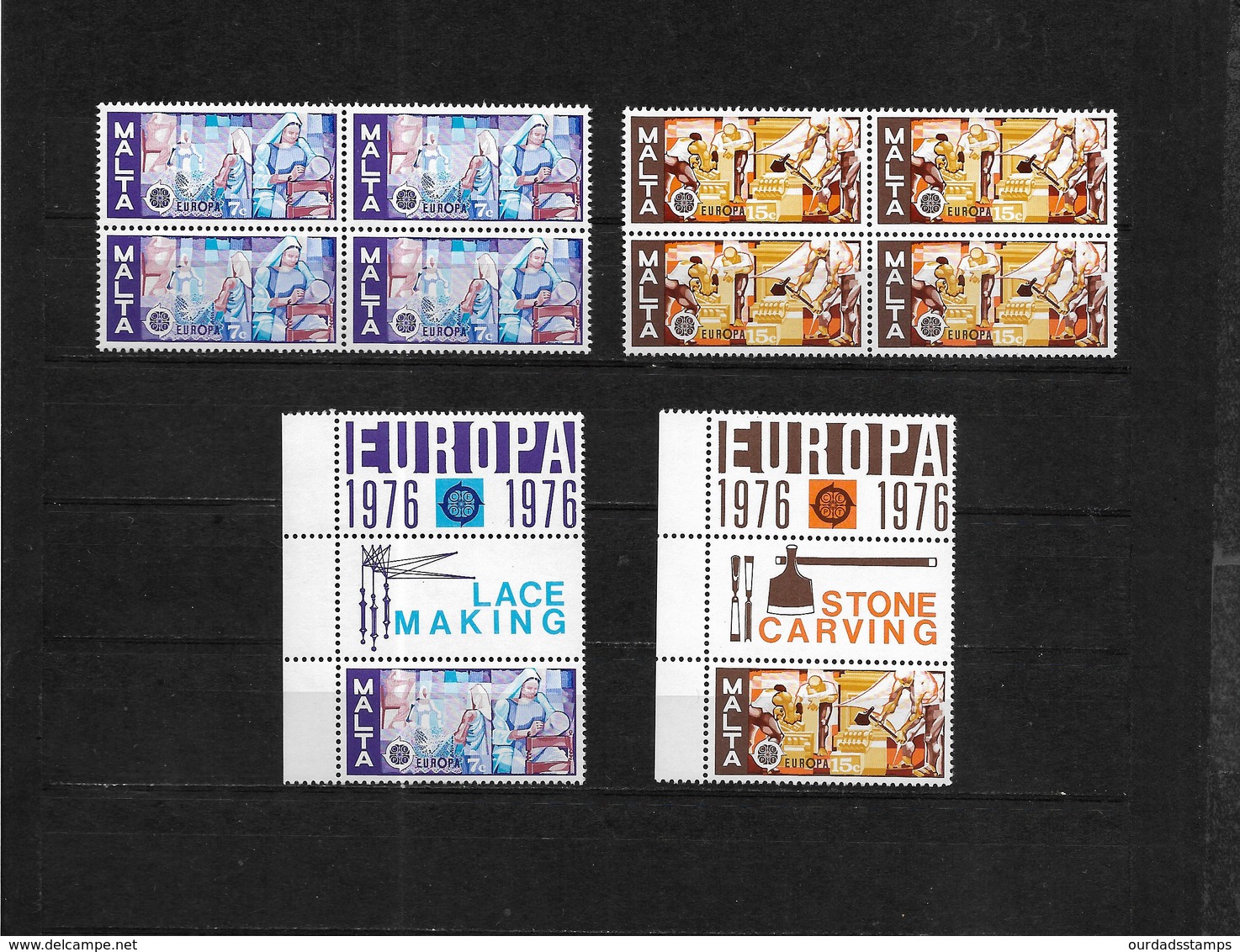 Malta 1976 Europa, Complete Set In MNH Blocks Of Four Plus Strip Of 3 With Labels (7541) - Malta