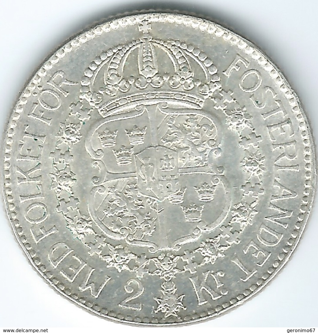 Sweden - Gustav V - 2 Kronor - 1938 (KM787) & 1946 (KM815) - Suède