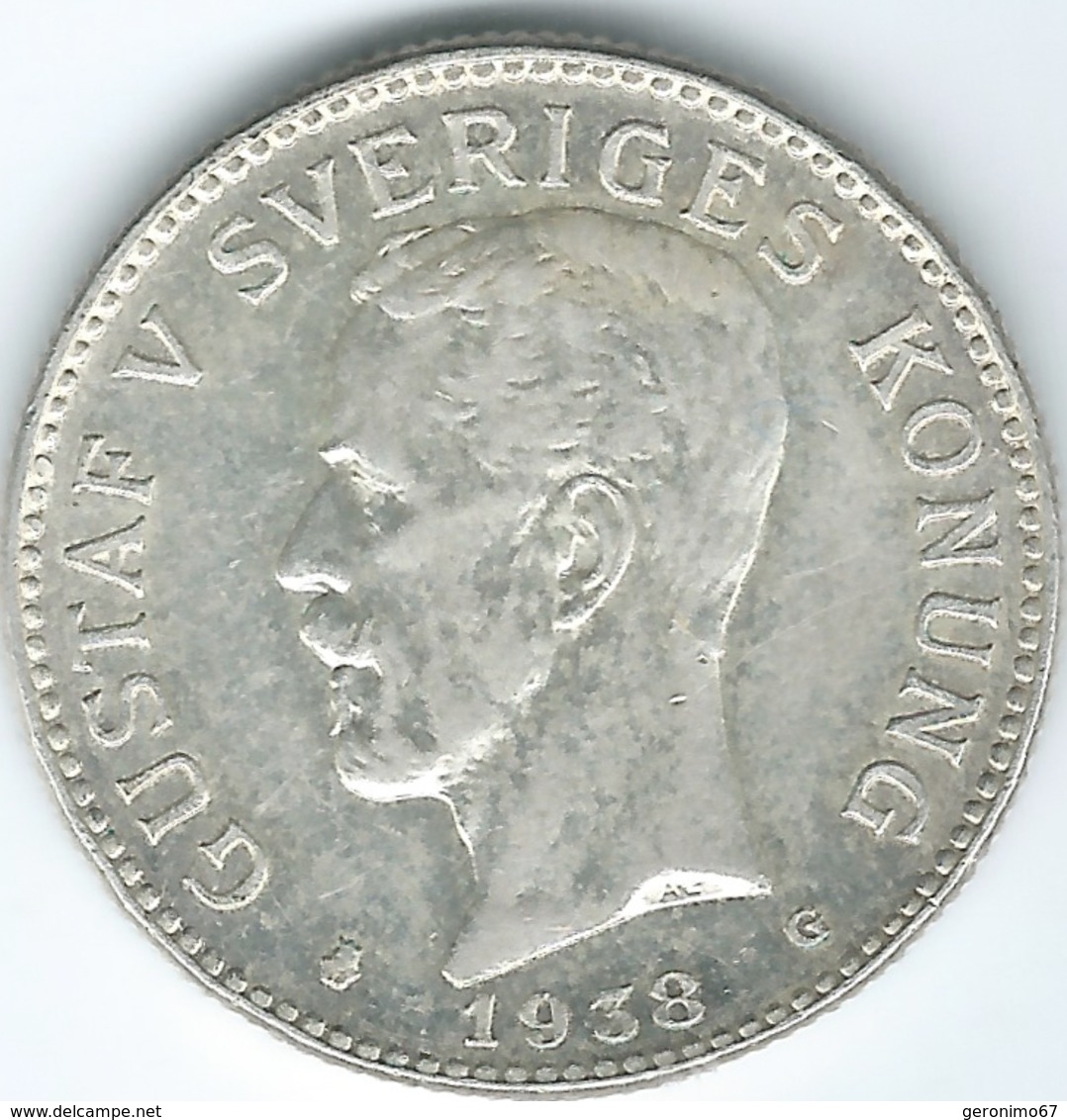 Sweden - Gustav V - 2 Kronor - 1938 (KM787) & 1946 (KM815) - Suède