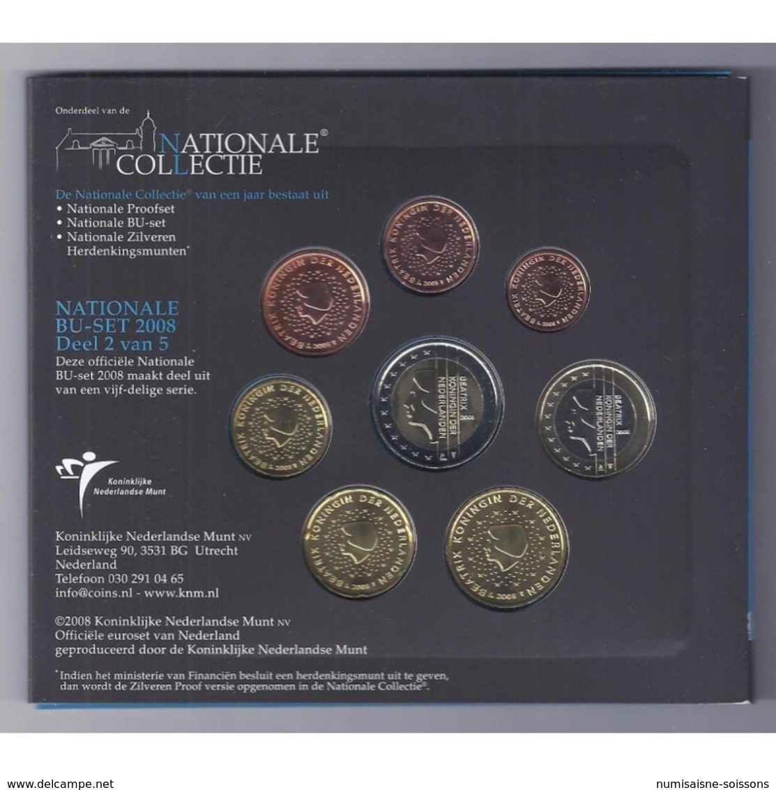 PAYS BAS - COFFRET EURO BRILLANT UNIVERSEL 2008 - 8 PIECES (3.88 Euros) - - Netherlands