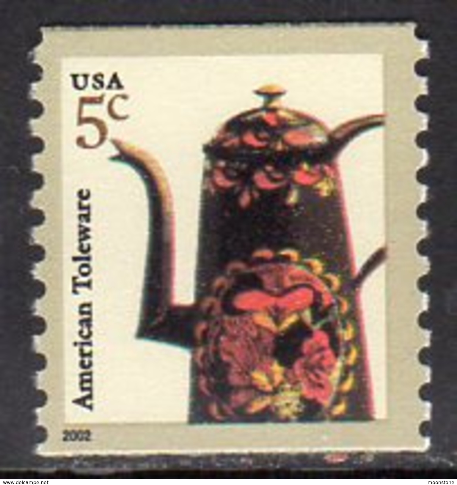USA 2002 Arts & Crafts 5c Tolware Pot Coil Stamp, MNH (SG 4091d) - Unused Stamps