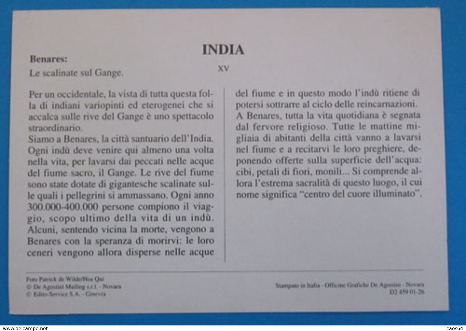 INDIA DE AGOSTINI CARD GEOGRAFIA - Geografia