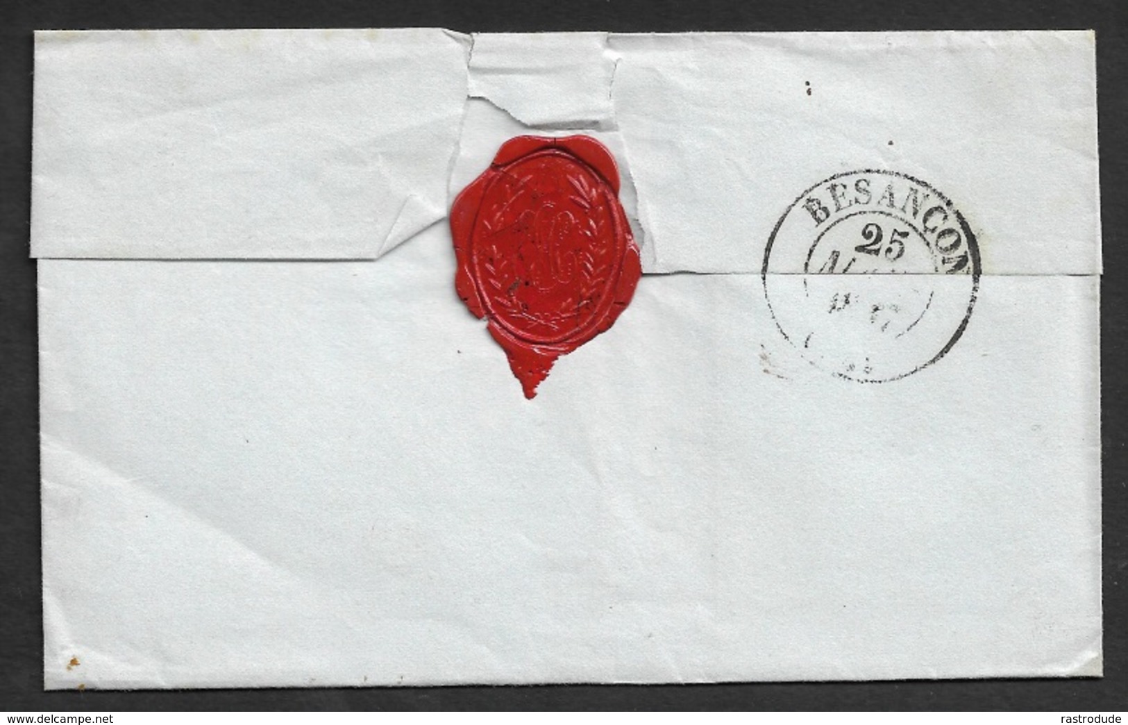 1837 - LSC - GRAY Fleurons Type 11 A Monseigneur Archeveque BESANÇON - P.P En Rouge - 1801-1848: Precursors XIX