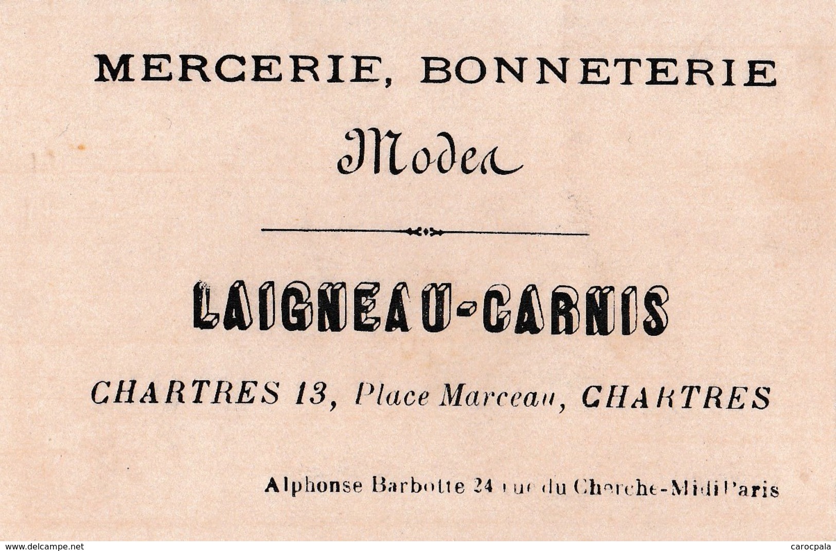 Vers 1900 Mercerie Laigneau Place Marceau à Chartres : L'aiguille (couture, Tricot ,poupée) - Autres & Non Classés