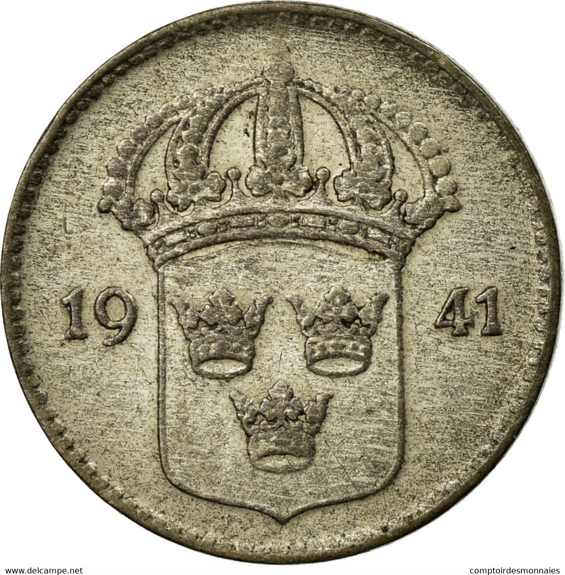 Monnaie, Suède, Gustaf V, 10 Öre, 1941, TTB, Argent, KM:780 - Suède