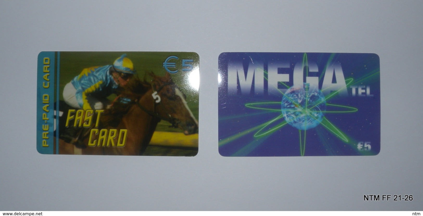 BELGIUM Pre Paid Calling Cards, MEGA Tel - LycaTel - Year 2007 (€5) Used, & Fast Card (€5) Used - [2] Prepaid & Refill Cards