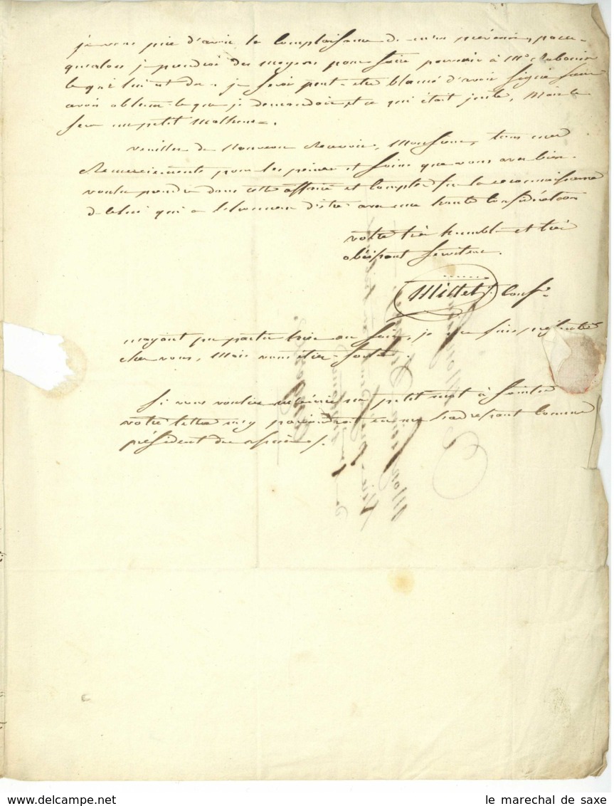 LAS MILLET Angers 1822 Contades Rabouin Dupuy Anjou - Manuscritos