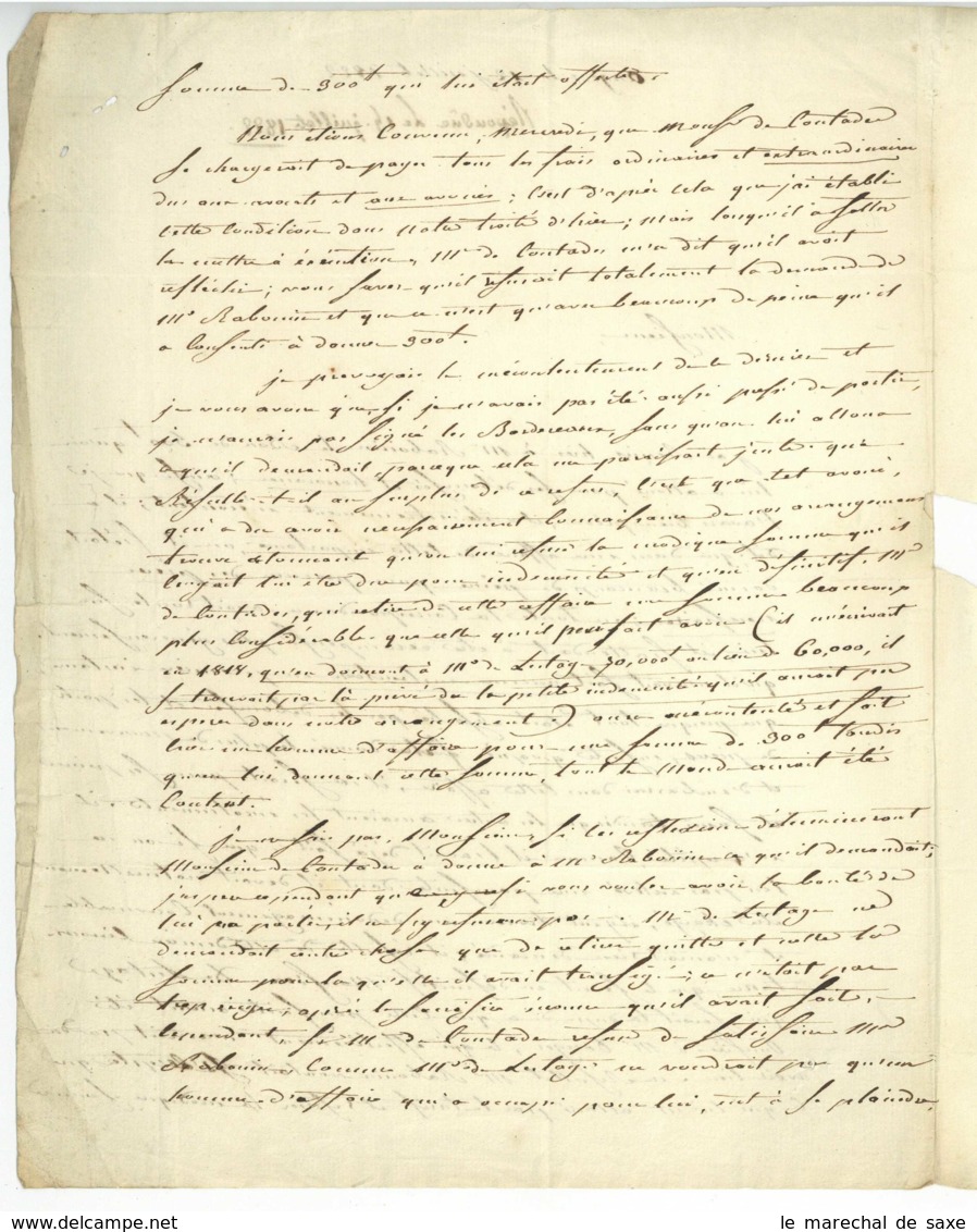 LAS MILLET Angers 1822 Contades Rabouin Dupuy Anjou - Manuscripts