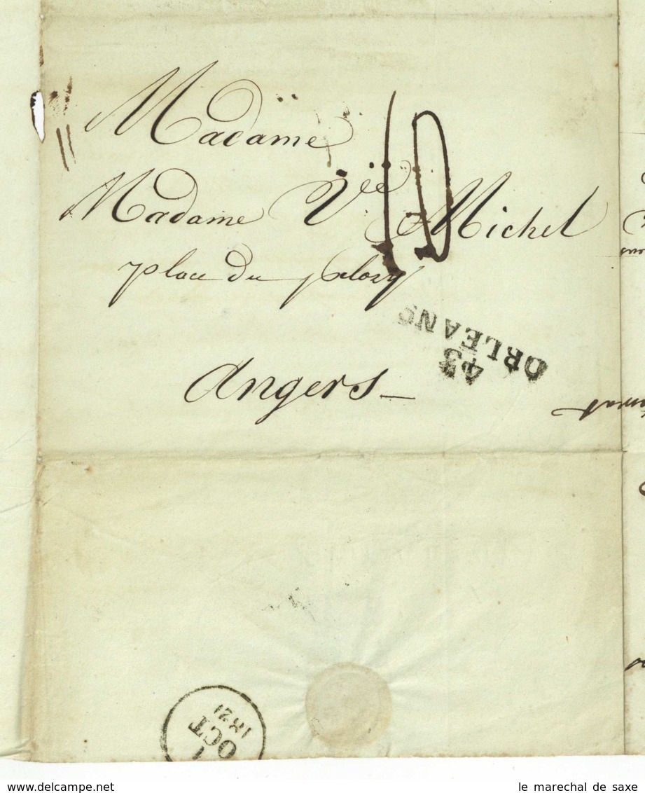 MICHEL-MORAND Et Michel Orleans 1826 Angers - Manuskripte
