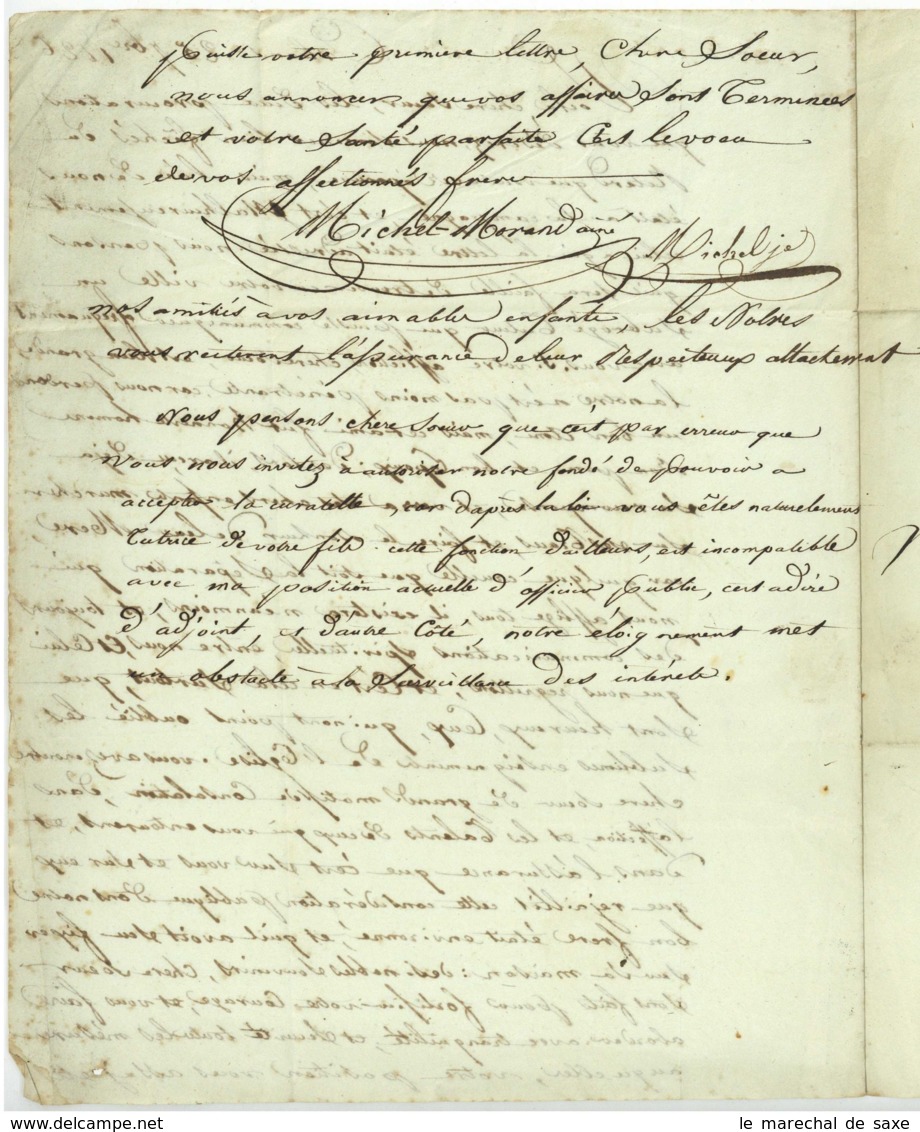 MICHEL-MORAND Et Michel Orleans 1826 Angers - Manuscritos