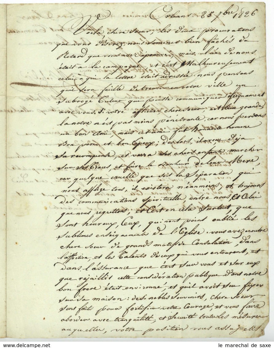 MICHEL-MORAND Et Michel Orleans 1826 Angers - Manuscritos