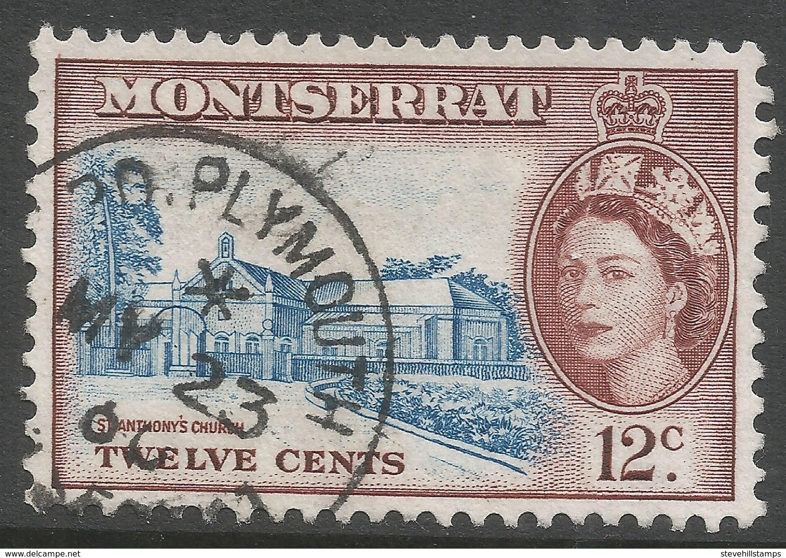 Montserrat. 1953-62 QEII. 12c Used. SG 144 - Montserrat