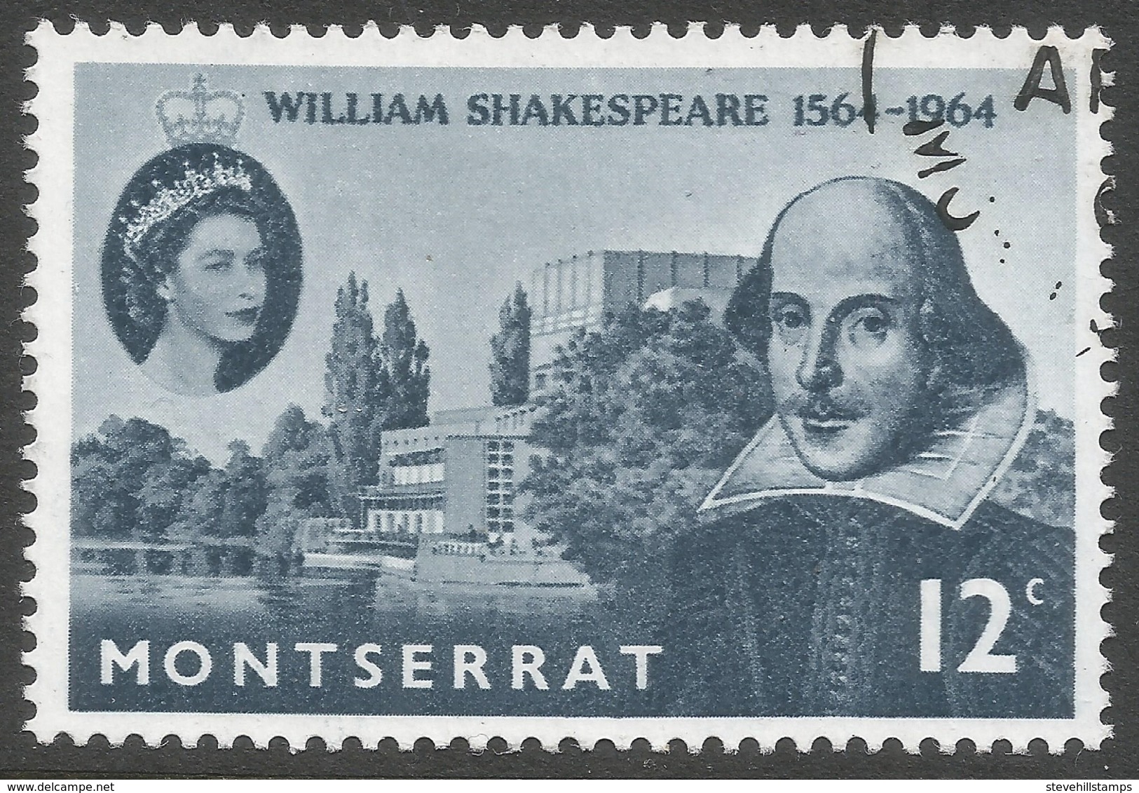 Montserrat. 1964 400th Birth Anniv Of William Shakespeare. 12c Used. SG 156 - Montserrat