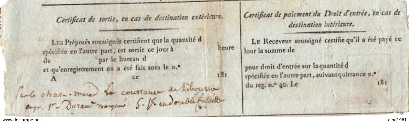 VP14.540 - SAINT - EMILION 1817 - Quittance De Droit - Collections