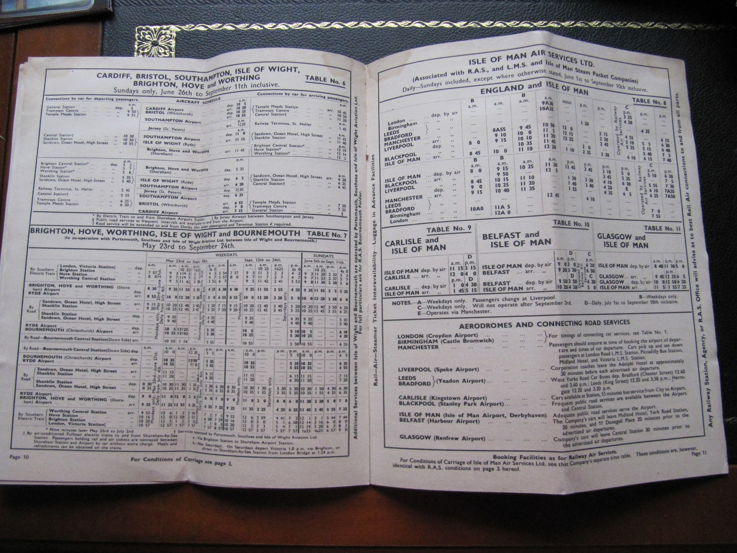 RAILWAY AIR SERVICES rare general timetable orario horaire fahrplan valid 23 May 1938