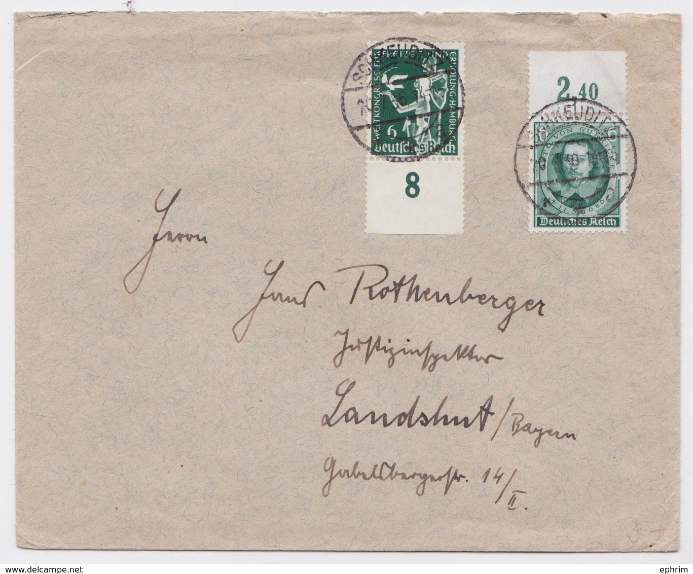 BRIEF DEUTSCHES REICH SCHKEUDITZ 20.07.1936 NACH LANDSHUT BAYERN STEMPEL BRIEFMARKE - Lettres & Documents