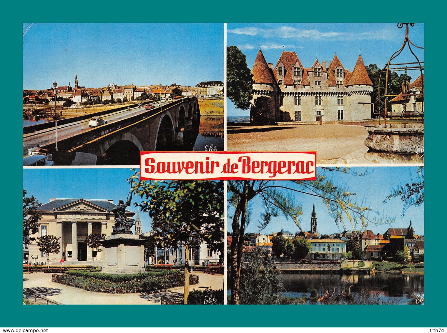 24 Bergerac Le Chateau De Monbazillac, Le Pont ( Voiture 2 CV ) Le Palais De Justice ( Multivues ) - Bergerac