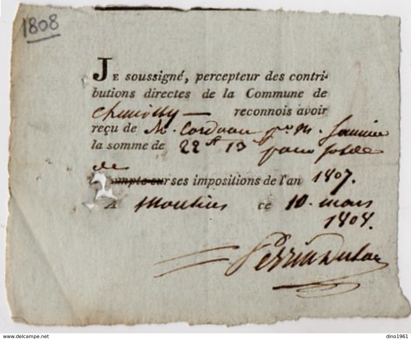 VP14.546 - MOULINS 1818 - Reçu - Collections