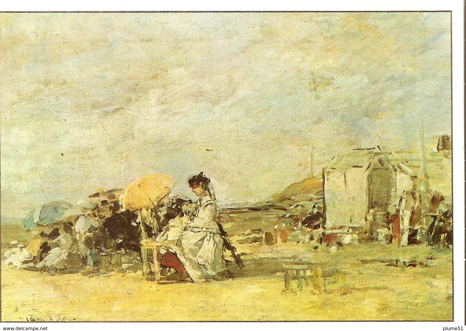 Art Peinture Carte Edito Service Le Culte De La Nature BOUDIN Eugène Dame En Blanc Sur La Plage De Trouville - 146 - Peintures & Tableaux