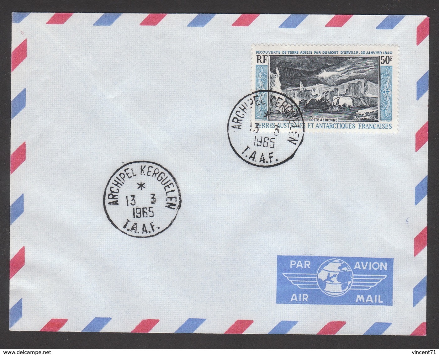 TAAF - PA 8 13/3/1965 - Archipel Kerguelen - Lettres & Documents