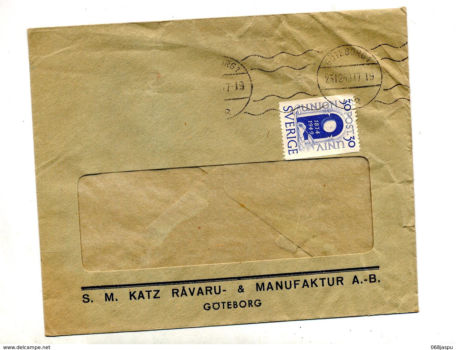 Lettre Flamme Muette Goteborg Sur Union - 1930- ... Coil Stamps II