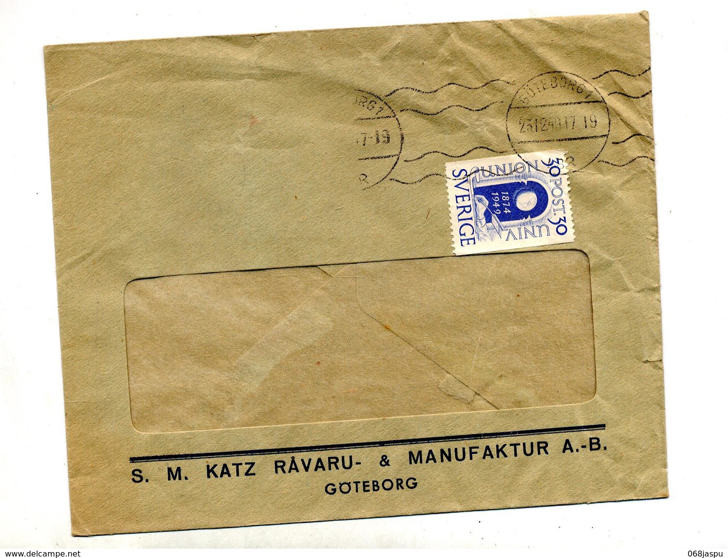 Lettre Flamme Muette Goteborg Sur Union - 1930- ... Rouleaux II