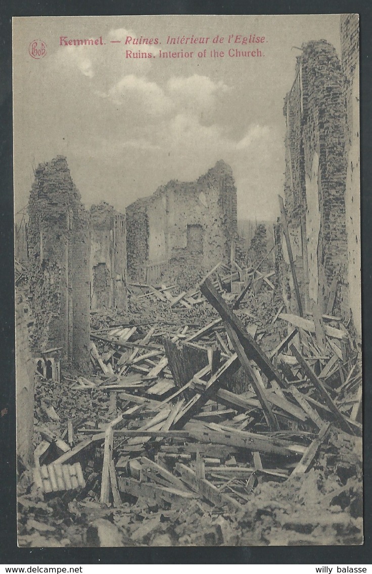 +++ CPA - KEMMEL - Guerre - Ruines - Intérieur De L'Eglise    // - Heuvelland