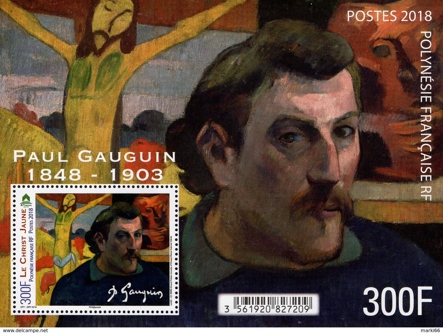 French Polynesia - 2018 - Paul Gauguin - Young Christ - Mint Souvenir Sheet With Varnish - Neufs