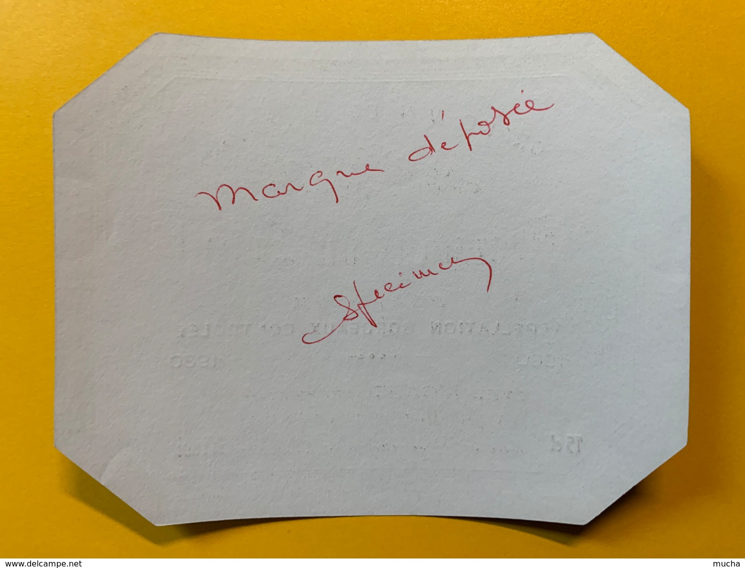 10009 -  Domaine Du Salut 1980 Inscription Manuscrite Au Verso Marque Déposée Spécimen - Bordeaux