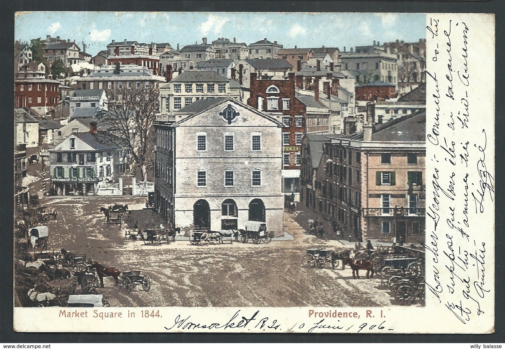 +++ CPA - Amérique - Etats Unis - Rhode Island - PROVIDENCE - Market Square In 1844 - Polychrome  // - Providence