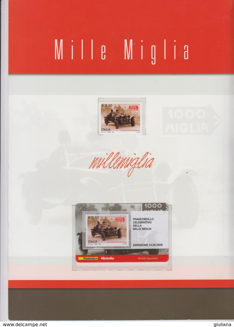 Italia Rep. 2009 - Folder Di 4 Pagine " MILLE MIGLIA, BRESCIA-ROMA-BRESCIA" - Automovilismo