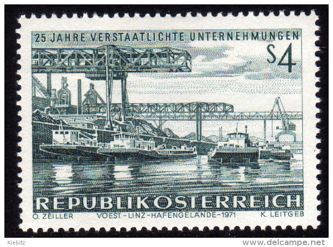 ÖSTERREICH 1971 ** Schiffe VÖEST Hafen Linz - MNH - Schiffe